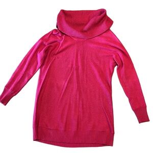 Caslon cowel neck cranberry color with flecks sweater size medium